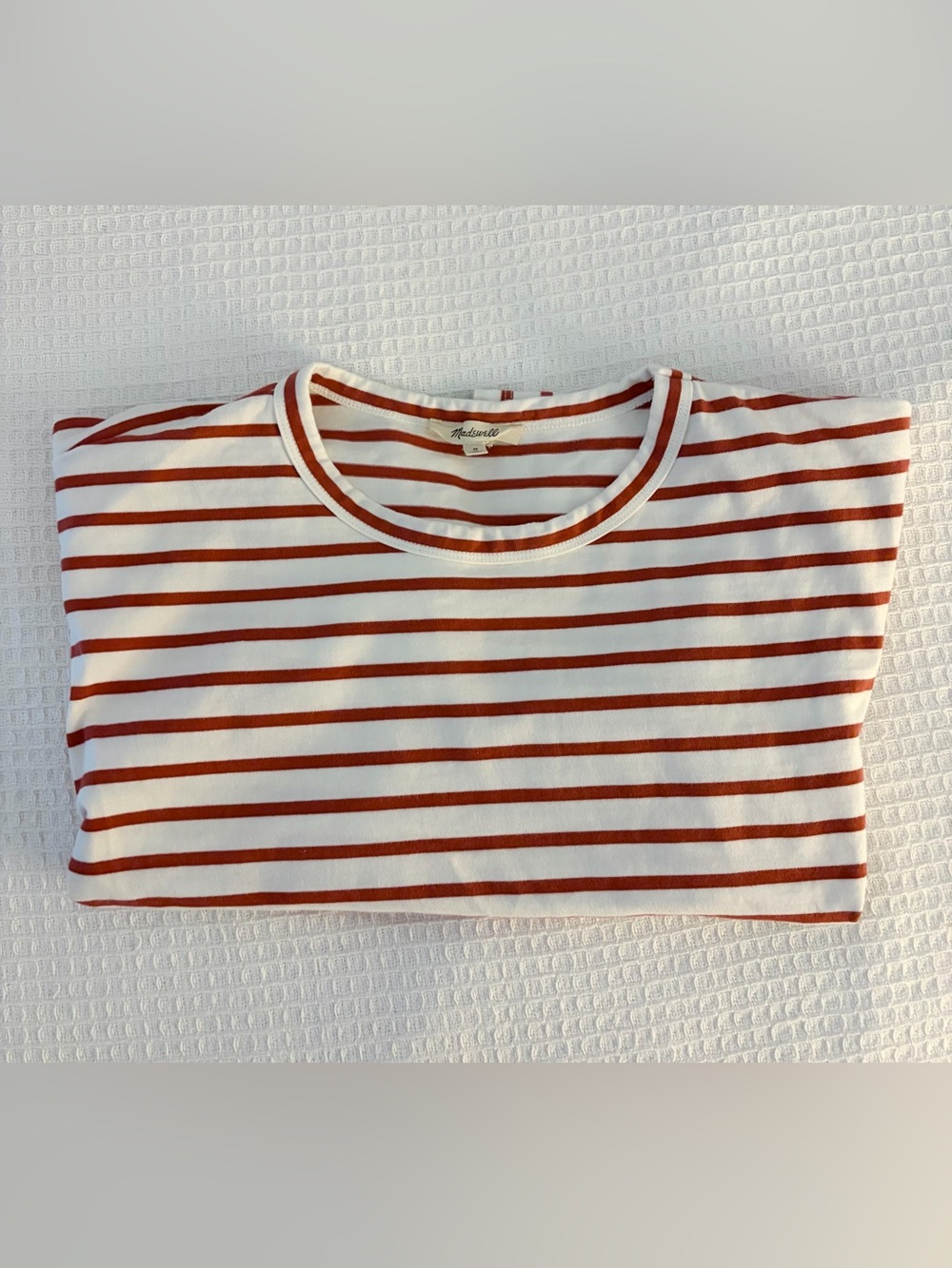 Madewell everyday boxy striped red and white cropped t-shirt - Picture 3 of 6